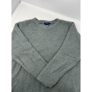 J. Crew Fuzzy Sweater Gray Crew Neck Textured Women's Size Medium Preppy